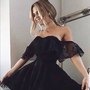 Dress, Prom, Off-the-shoulder